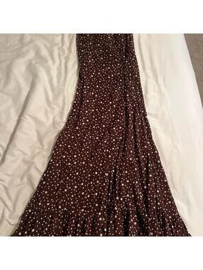 American Vintage Women's Brown and Burgundy Dress